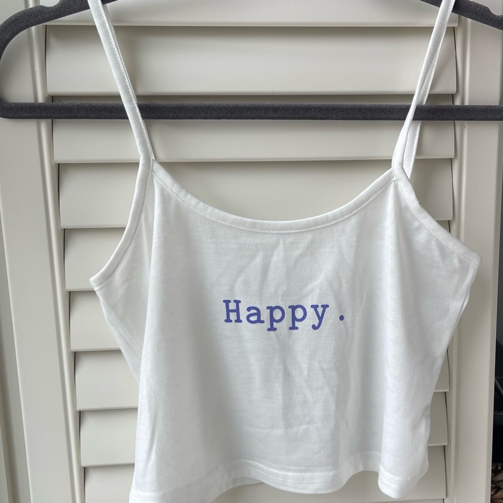 “Happy” Cropped Tank Top - Picture 3 of 5